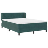 Letto a molle con testiera Verde scuro 140 x 200 cm Velluto