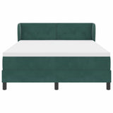 Letto a molle con testiera Verde scuro 140 x 200 cm Velluto