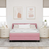 Letto a molle con testiera Rosa 160 x 200 cm Velluto