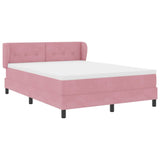 Letto a molle con testiera Rosa 160 x 200 cm Velluto