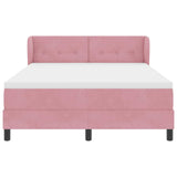 Letto a molle con testiera Rosa 160 x 200 cm Velluto
