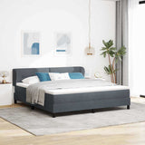 Letto a molle con materasso Grigio scuro 180 x 200 cm Velluto