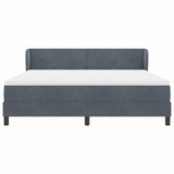 Letto a molle con materasso Grigio scuro 180 x 200 cm Velluto