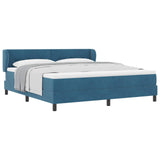 Letto a molle con materasso Blu scuro 180 x 200 cm Velluto