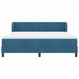 Letto a molle con materasso Blu scuro 180 x 200 cm Velluto
