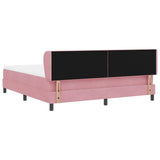 Letto a molle con materasso Rosa 180 x 200 cm Velluto