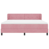 Letto a molle con materasso Rosa 180 x 200 cm Velluto