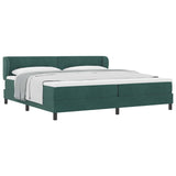 Letto a molle con testiera Verde scuro 200 x 200 cm Velluto
