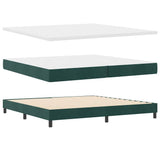Letto a molle con testiera Verde scuro 200 x 200 cm Velluto