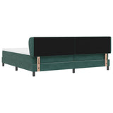 Letto a molle con testiera Verde scuro 200 x 200 cm Velluto