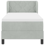 Letto con Molle e Materasso Grigio Scuro 80x200 cm Velluto