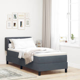 Letto a molle con materasso Grigio scuro 80 x 200 cm Velluto
