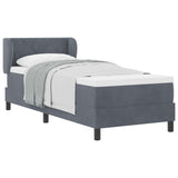 Letto a molle con materasso Grigio scuro 80 x 200 cm Velluto