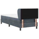 Letto a molle con materasso Grigio scuro 80 x 200 cm Velluto