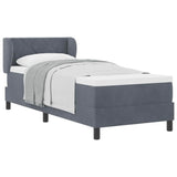 Letto con Molle e Materasso Grigio Scuro 80x200 cm Velluto