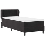Letto con Molle e Materasso Grigio Scuro 80x200 cm Velluto Nero