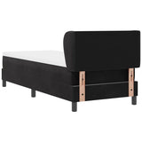 Letto con Molle e Materasso Grigio Scuro 80x200 cm Velluto Nero