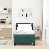 Letto a molle con testiera Verde scuro 80 x 200 cm Velluto