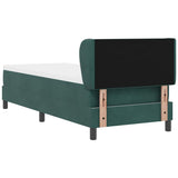 Letto a molle con testiera Verde scuro 80 x 200 cm Velluto