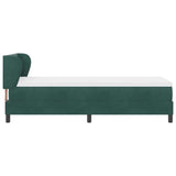 Letto a molle con testiera Verde scuro 80 x 200 cm Velluto