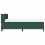 Letto a molle con materasso Verde scuro 90 x 190 cm Velluto