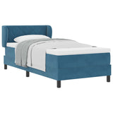 Letto a molle con materasso Blu scuro 90 x 190 cm Velluto