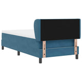 Letto a molle con materasso Blu scuro 90 x 190 cm Velluto