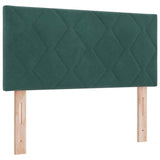 Letto a molle con materasso Verde scuro 90 x 200 cm Velluto