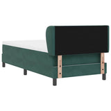 Letto a molle con materasso Verde scuro 90 x 200 cm Velluto