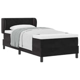 Letto a molle con materasso Nero 100 x 200 cm Velluto