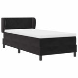 Letto a molle con materasso Nero 100 x 200 cm Velluto