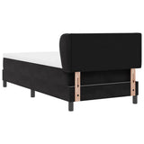 Letto a molle con materasso Nero 100 x 200 cm Velluto