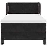 Letto a molle con materasso Nero 100 x 200 cm Velluto
