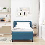 Letto a molle con materasso Blu scuro 100 x 200 cm Velluto