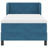 Letto a molle con materasso Blu scuro 100 x 200 cm Velluto