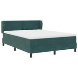 Letto a molle con testiera Verde scuro 140 x 190 cm Velluto