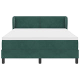 Letto a molle con testiera Verde scuro 140 x 200 cm Velluto