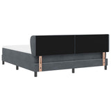 Letto a molle con materasso Grigio scuro 180 x 200 cm Velluto