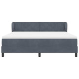 Letto a molle con materasso Grigio scuro 180 x 200 cm Velluto