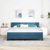 Letto a molle con materasso Blu scuro 180 x 200 cm Velluto