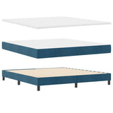 Letto a molle con materasso Blu scuro 180 x 200 cm Velluto