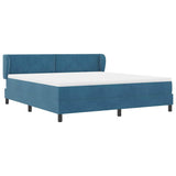 Letto a molle con materasso Blu scuro 180 x 200 cm Velluto