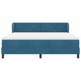 Letto a molle con materasso Blu scuro 180 x 200 cm Velluto