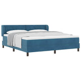 Letto a molle con materasso Blu scuro 180 x 200 cm Velluto