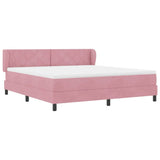 Letto a molle con materasso Rosa 180 x 200 cm Velluto