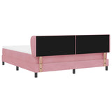 Letto a molle con materasso Rosa 180 x 200 cm Velluto