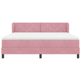 Letto a molle con materasso Rosa 180 x 200 cm Velluto