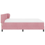 Letto a molle con materasso Rosa 180 x 200 cm Velluto