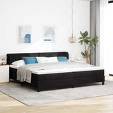 Letto a molle con materasso Nero 200 x 200 cm Velluto
