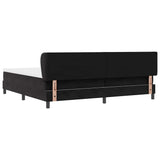 Letto a molle con materasso Nero 200 x 200 cm Velluto